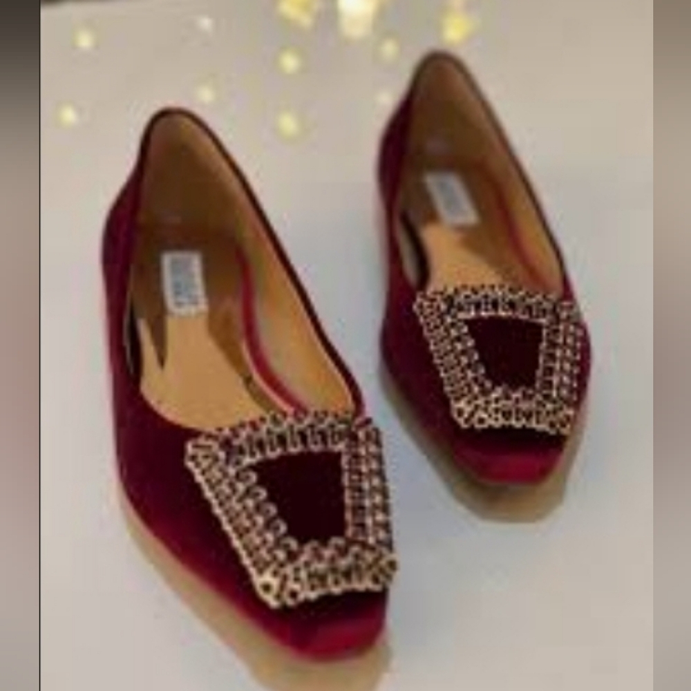 Badgley Mischka Emerie Ruby Crystal Embellished Flats